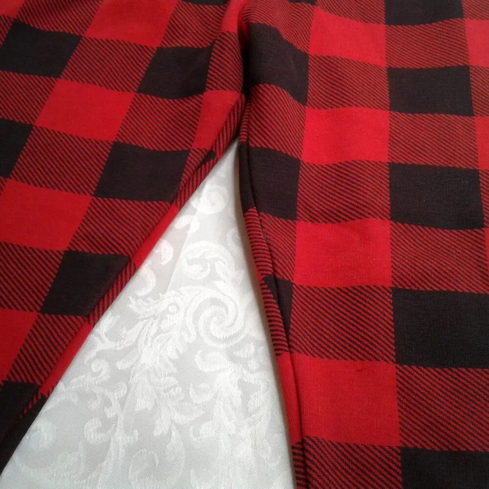 Carter’s KID GIrls Red & Black Buffalo Plaid Capri Fleece Lined Leggings Size 7